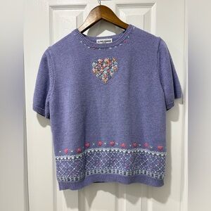 Alfred Dunner Lavender Knit Top with Accents
